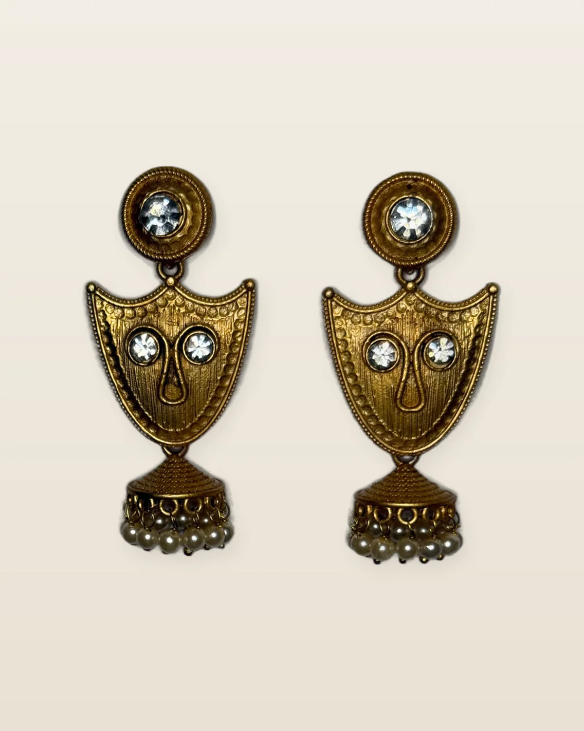Mukha Earrings, gold